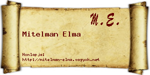 Mitelman Elma névjegykártya